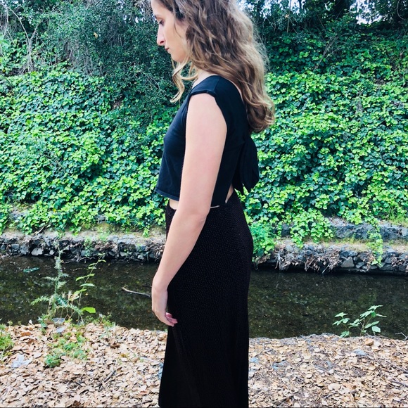 Tops - Black Crop Top with Tie Back